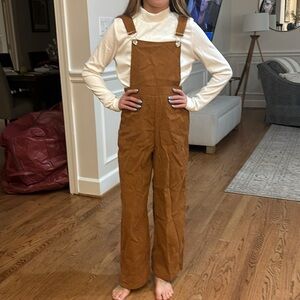 NWOT-corduroy overalls with ribbed top